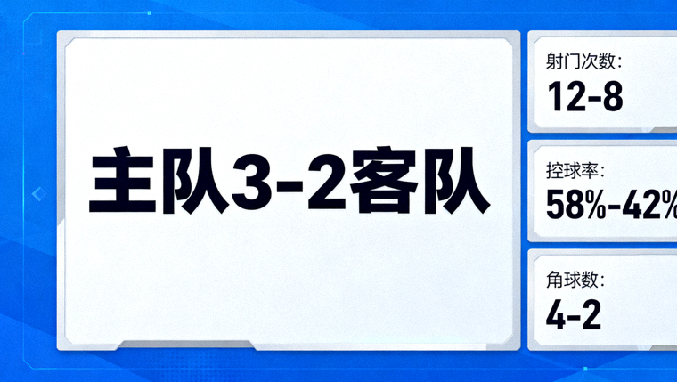 体育直播数据面板界面，展示比分与实时统计数据